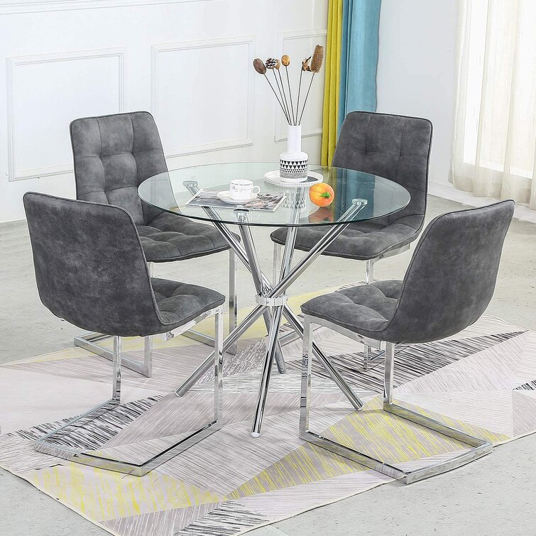 Small glass dining discount table set for 2